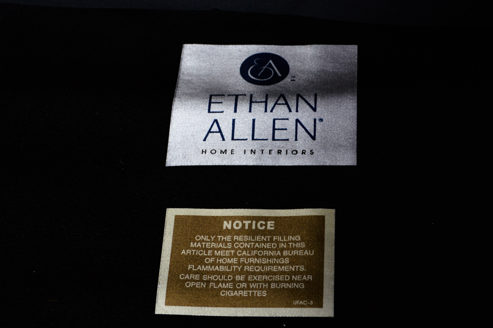 Ethan Allen Leather Club Chair with Ottoman