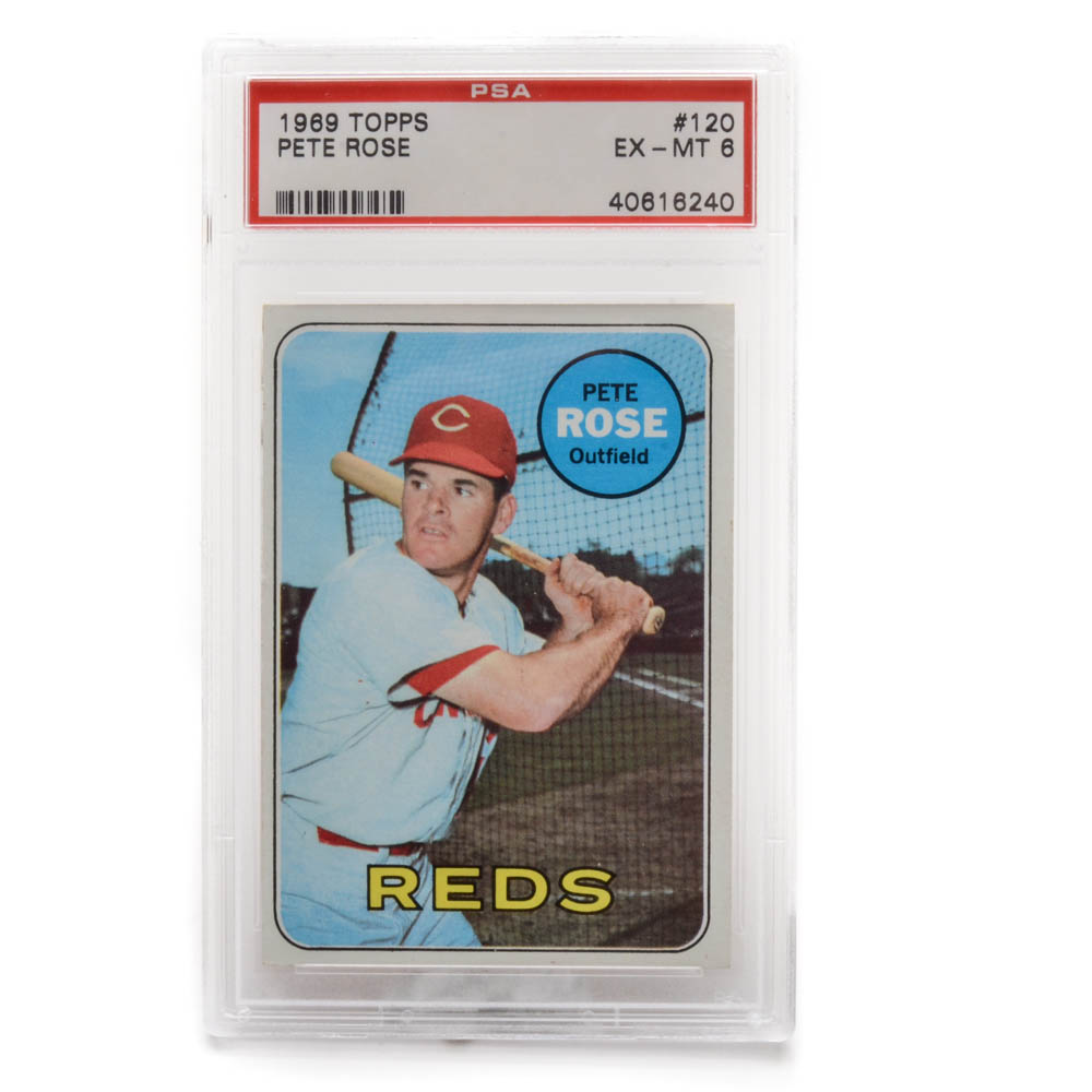1969 Pete Rose Reds PSA Graded Topps Baseball Card