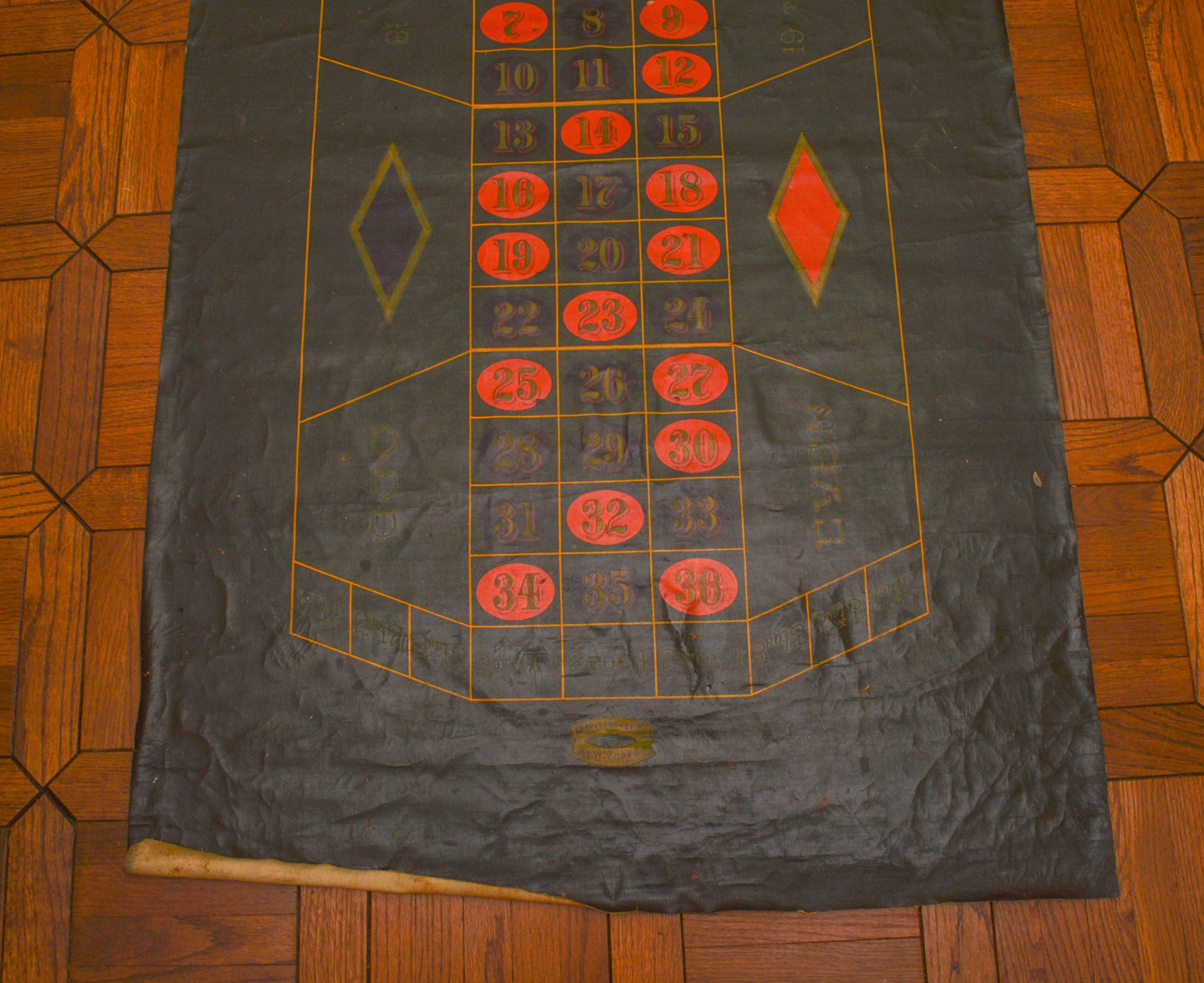 Vintage Roulette Wheel with Matching Table Mat