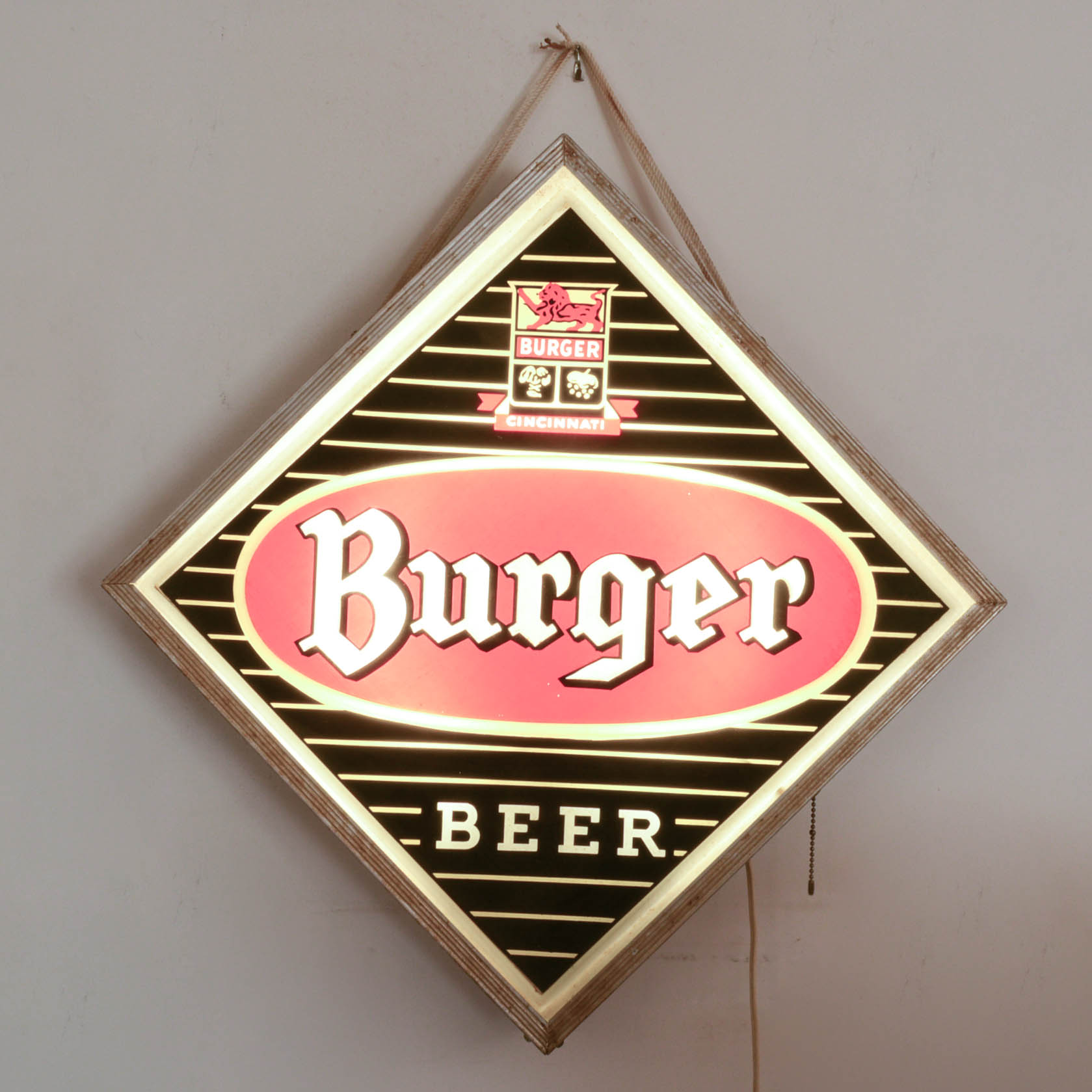 Vintage Burger Beer Illuminated Sign
