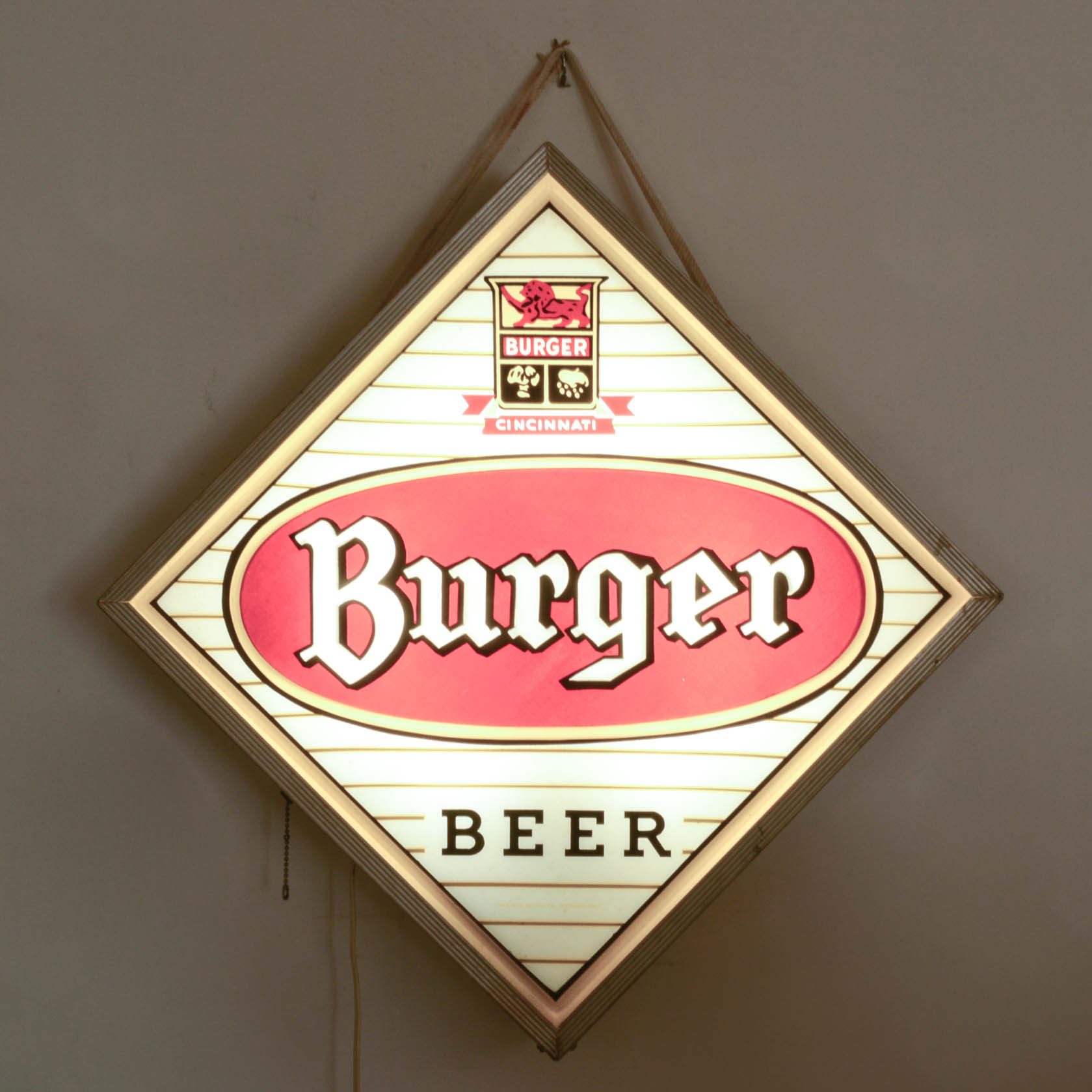 Vintage Burger Beer Illuminated Sign