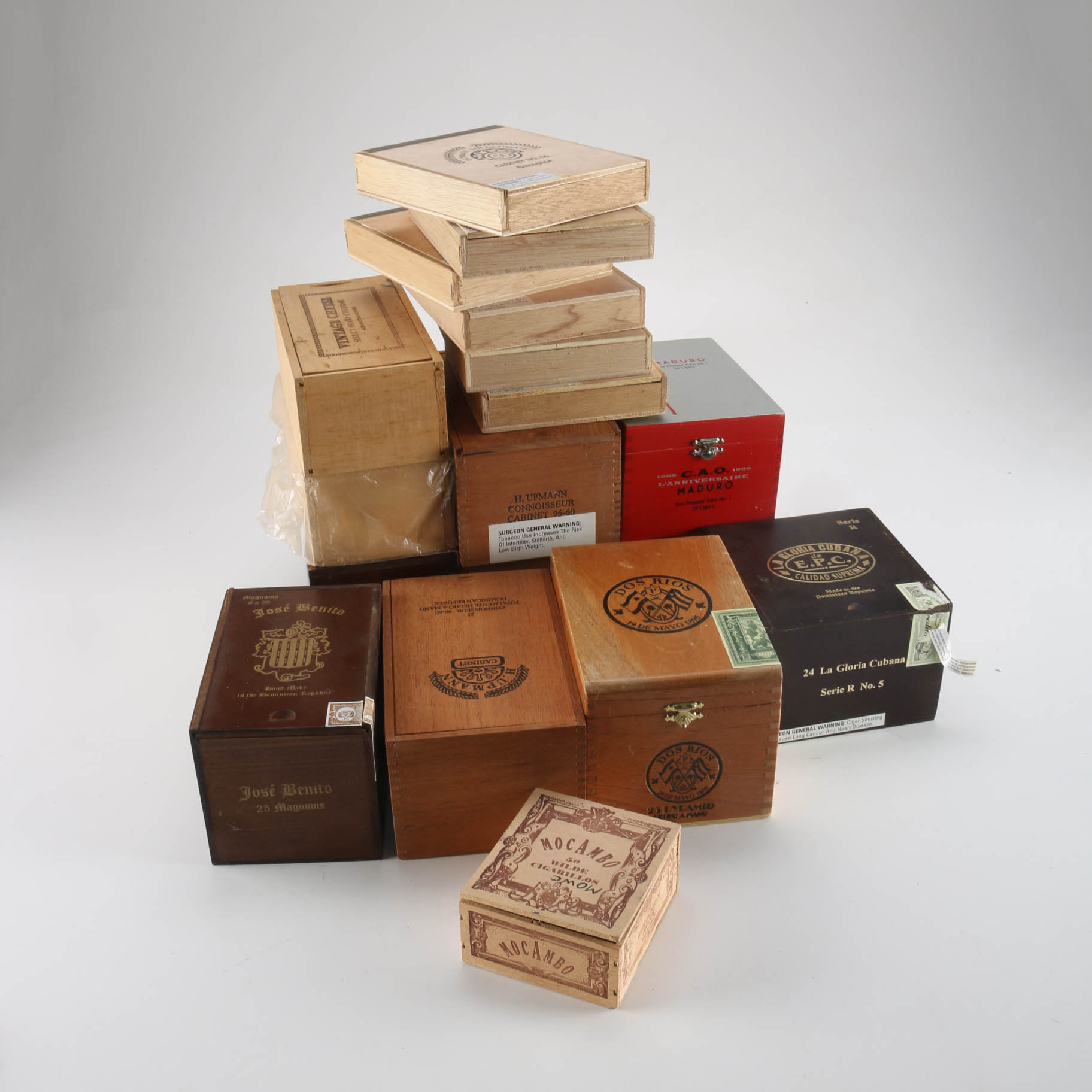Assorted Cigar and Other Wooden Boxes