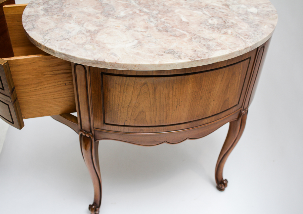 Pair of Weiman Heirloom Marble Topped Antique End Tables