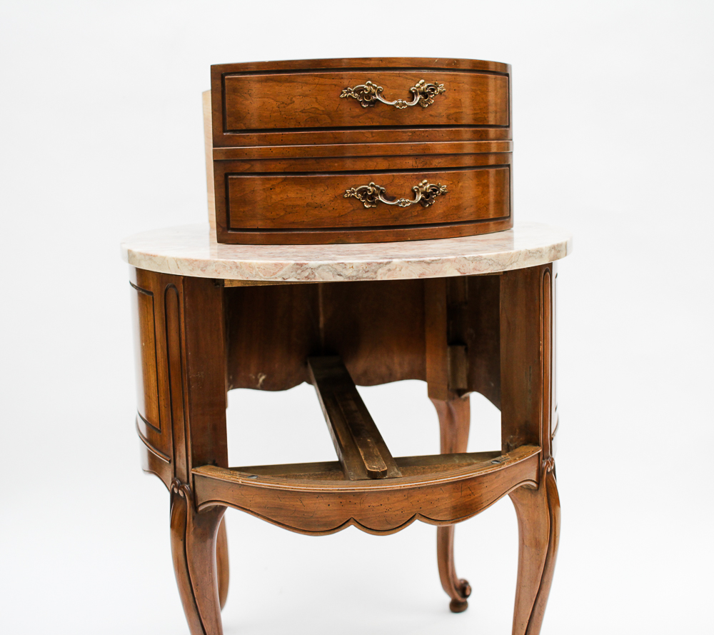 Pair of Weiman Heirloom Marble Topped Antique End Tables