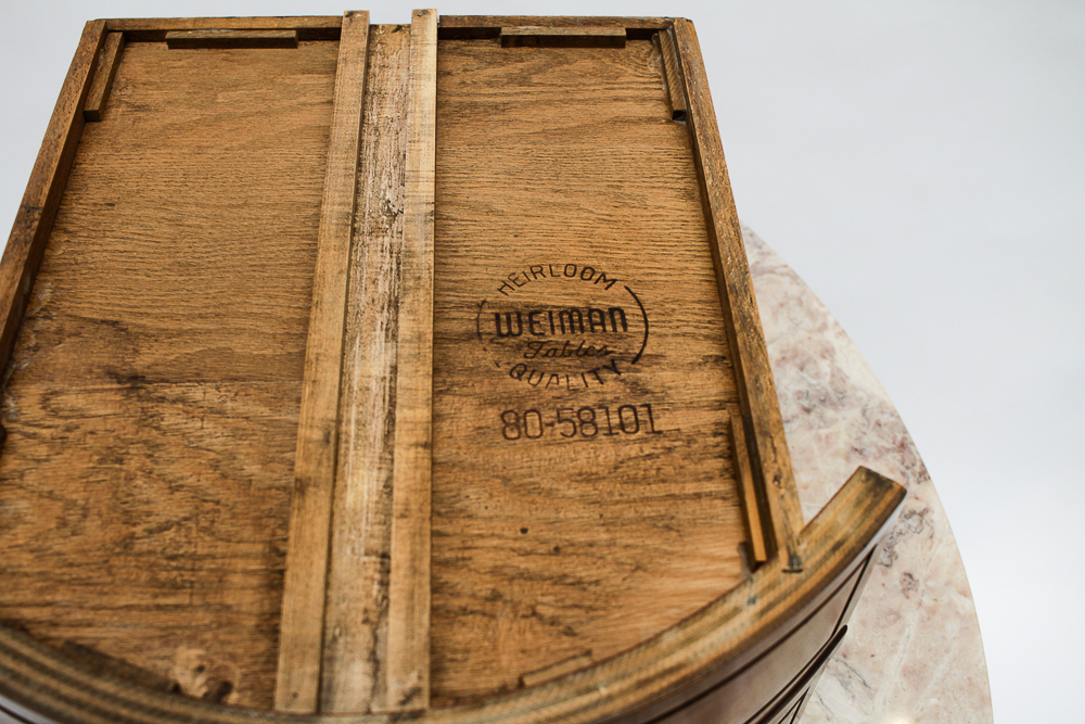 Pair of Weiman Heirloom Marble Topped Antique End Tables