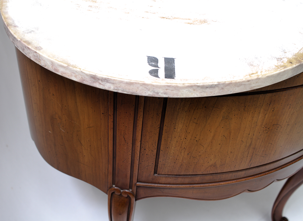 Pair of Weiman Heirloom Marble Topped Antique End Tables