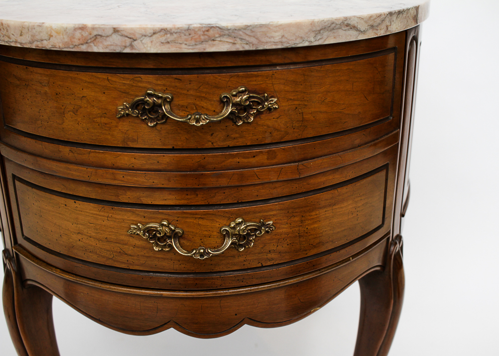 Pair of Weiman Heirloom Marble Topped Antique End Tables