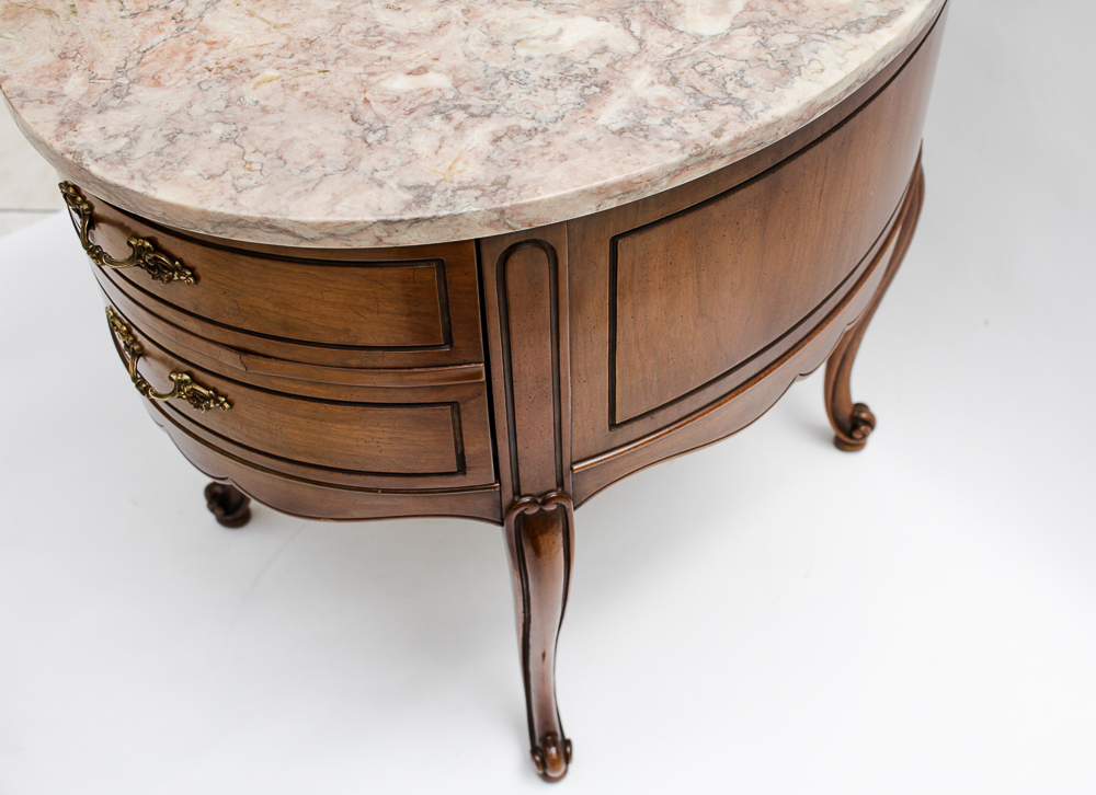 Pair of Weiman Heirloom Marble Topped Antique End Tables