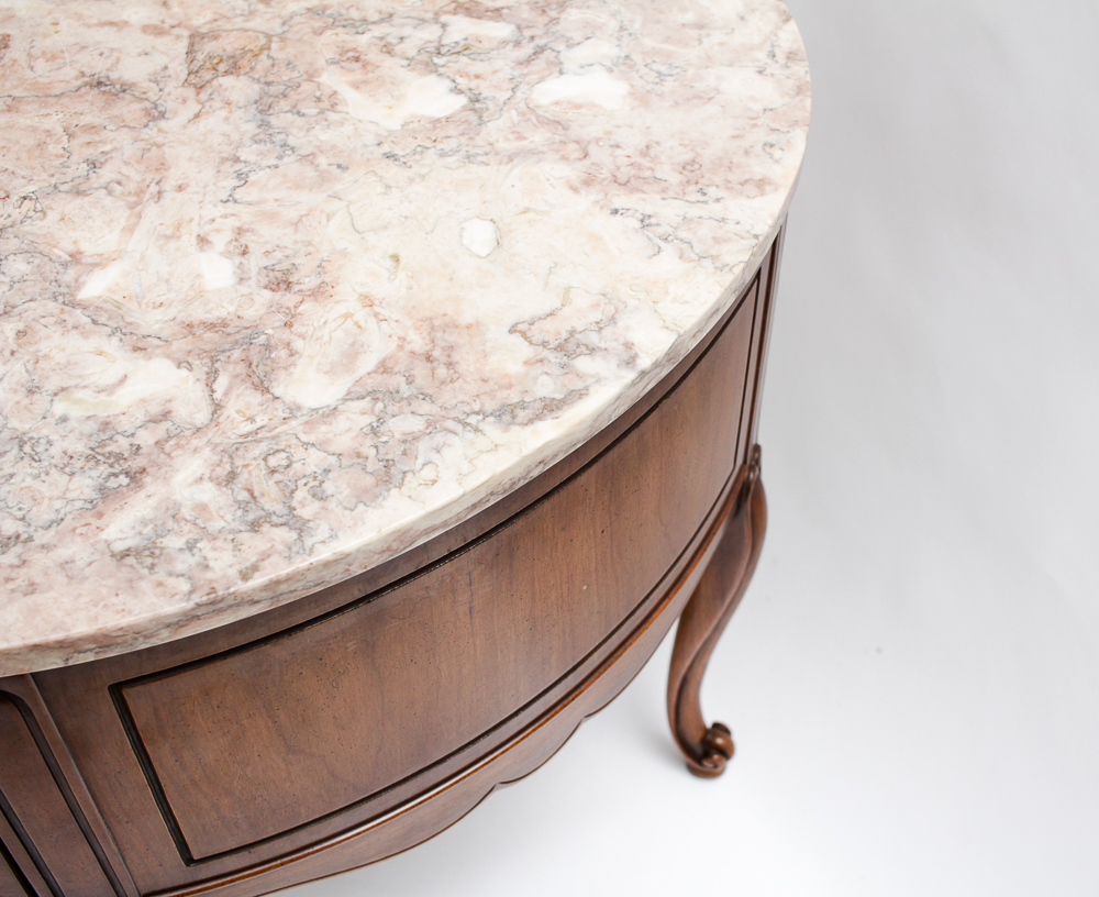 Pair of Weiman Heirloom Marble Topped Antique End Tables