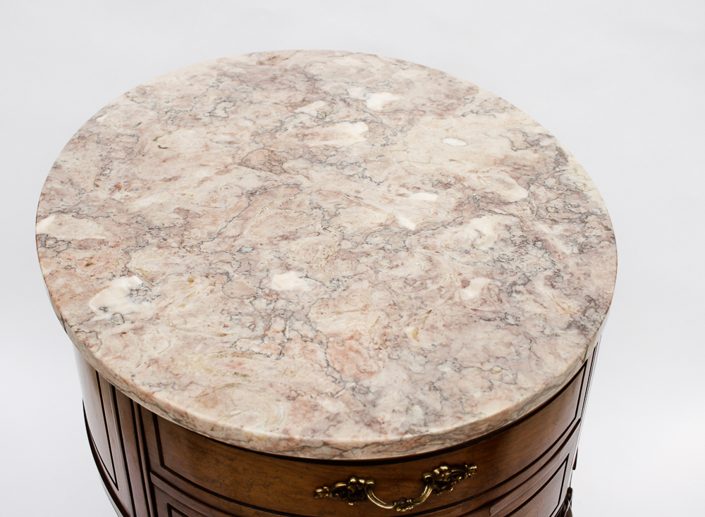 Pair of Weiman Heirloom Marble Topped Antique End Tables