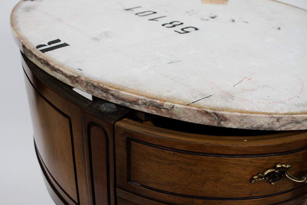Pair of Weiman Heirloom Marble Topped Antique End Tables