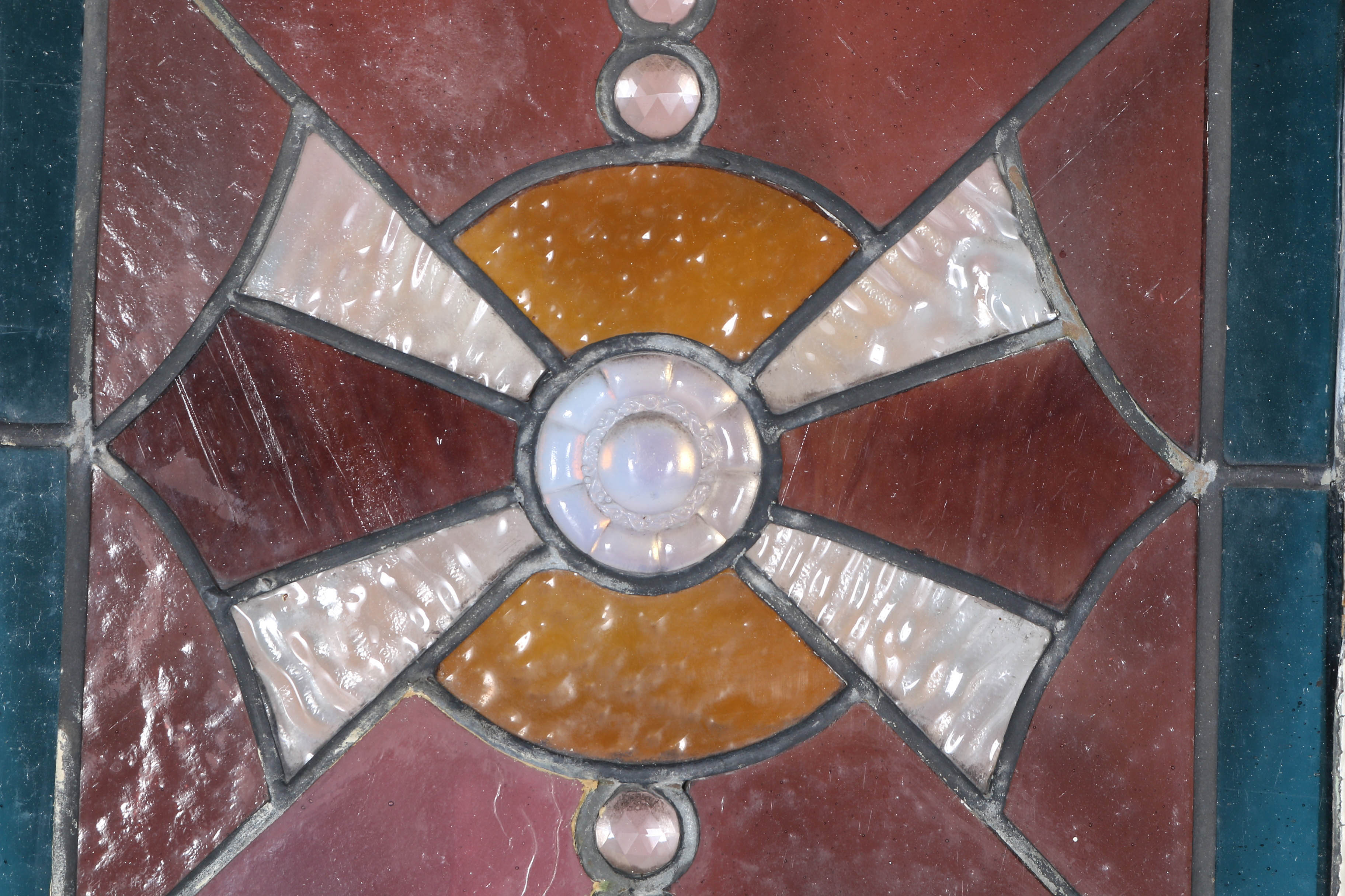 Pair of Antique Stained Glass Windows