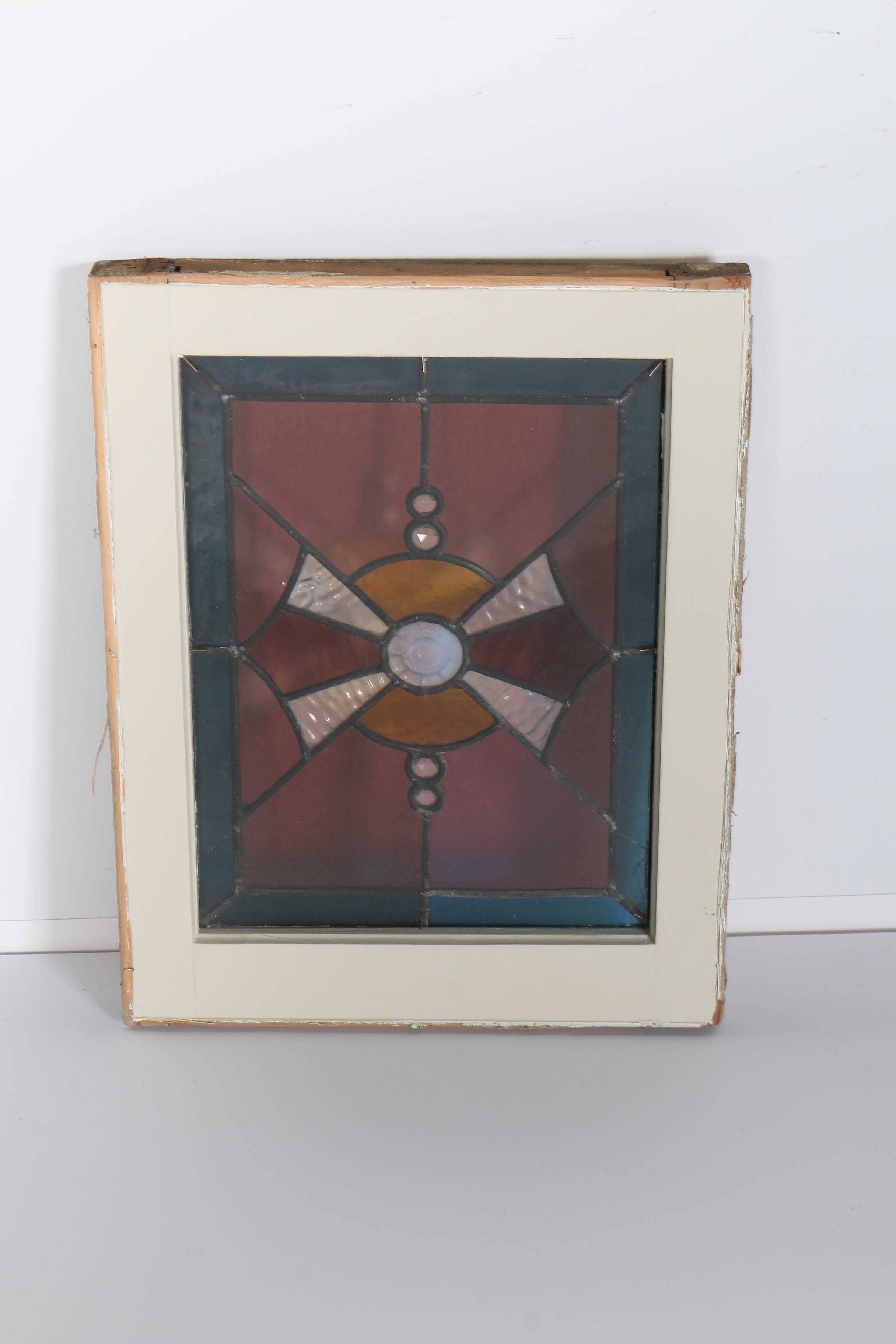 Pair of Antique Stained Glass Windows