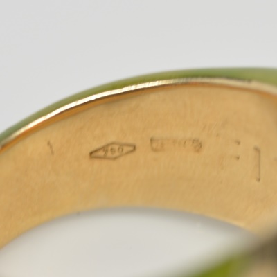 18K Yellow Gold and Enamel Fidia Gioielli Ring