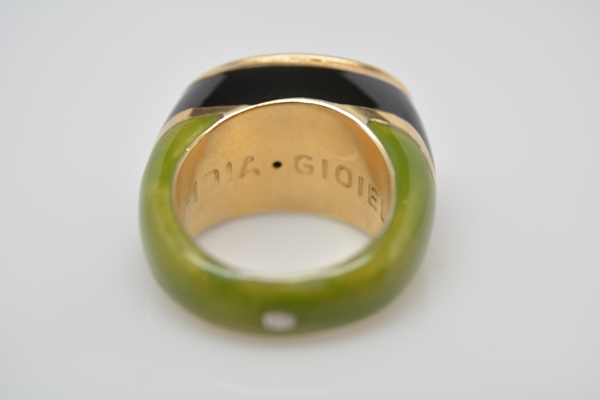 18K Yellow Gold and Enamel Fidia Gioielli Ring