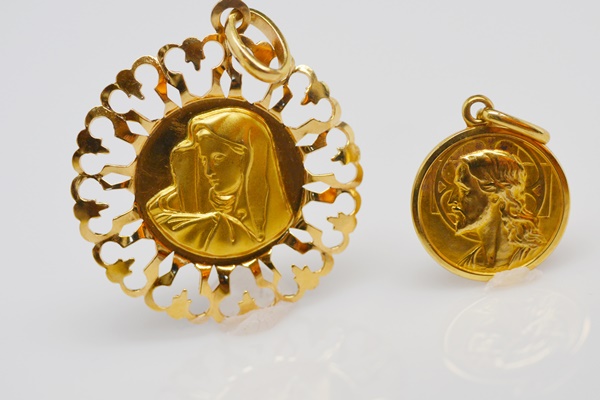 Two 18K Yellow Gold Religious Charms/Pendant