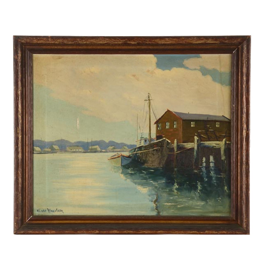 Oliver Albertson Original Vintage Oil Painting on Canvas
