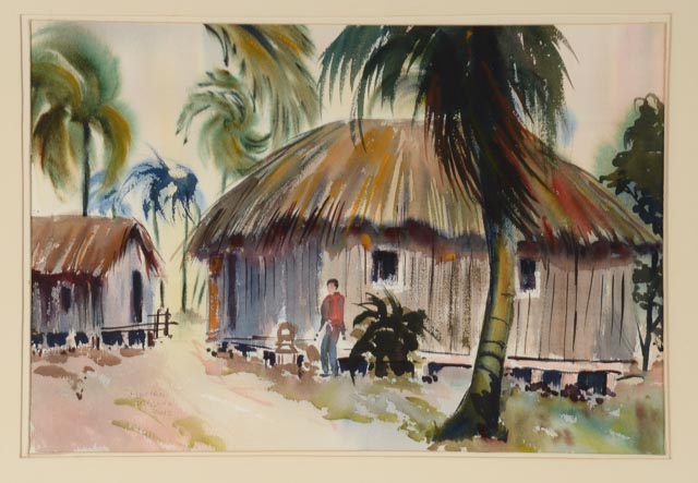 Electra Malone Original Watercolor Tropical Landscape