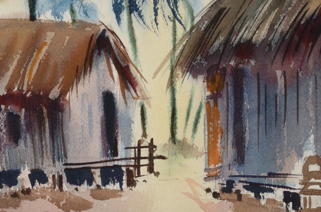 Electra Malone Original Watercolor Tropical Landscape