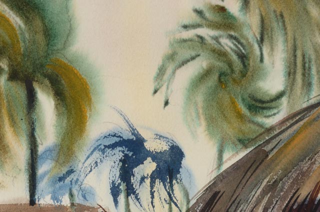 Electra Malone Original Watercolor Tropical Landscape