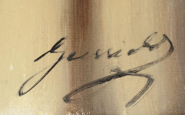 Guszich Signed Original Judaica Oil on Canvas Portrait of Rabbi