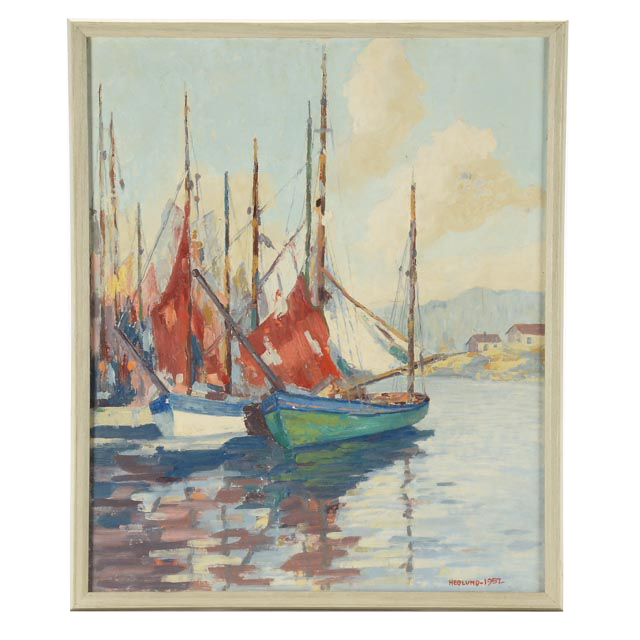 Signe A. Hedlund Original Impressionist Oil Nautical Painting