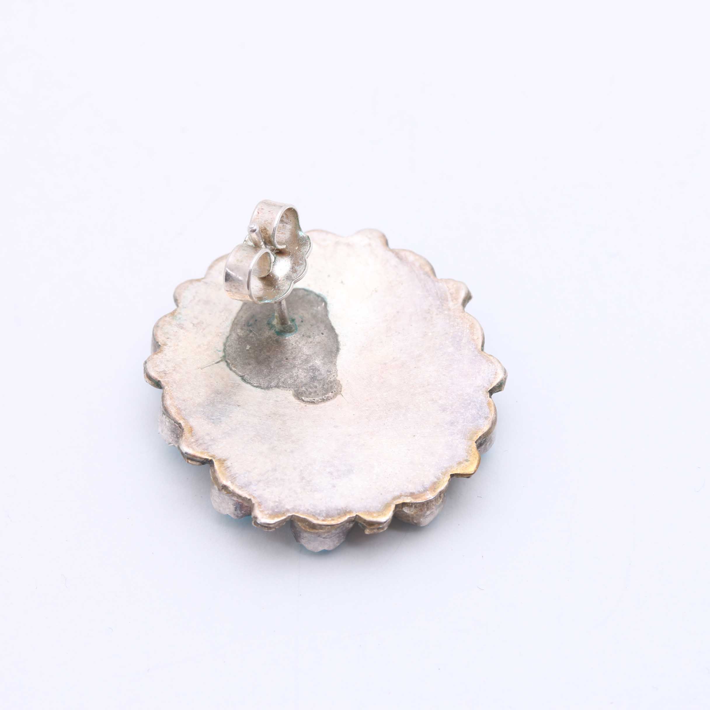 Sterling and Turquoise Squash Blossom Necklace and Earrings