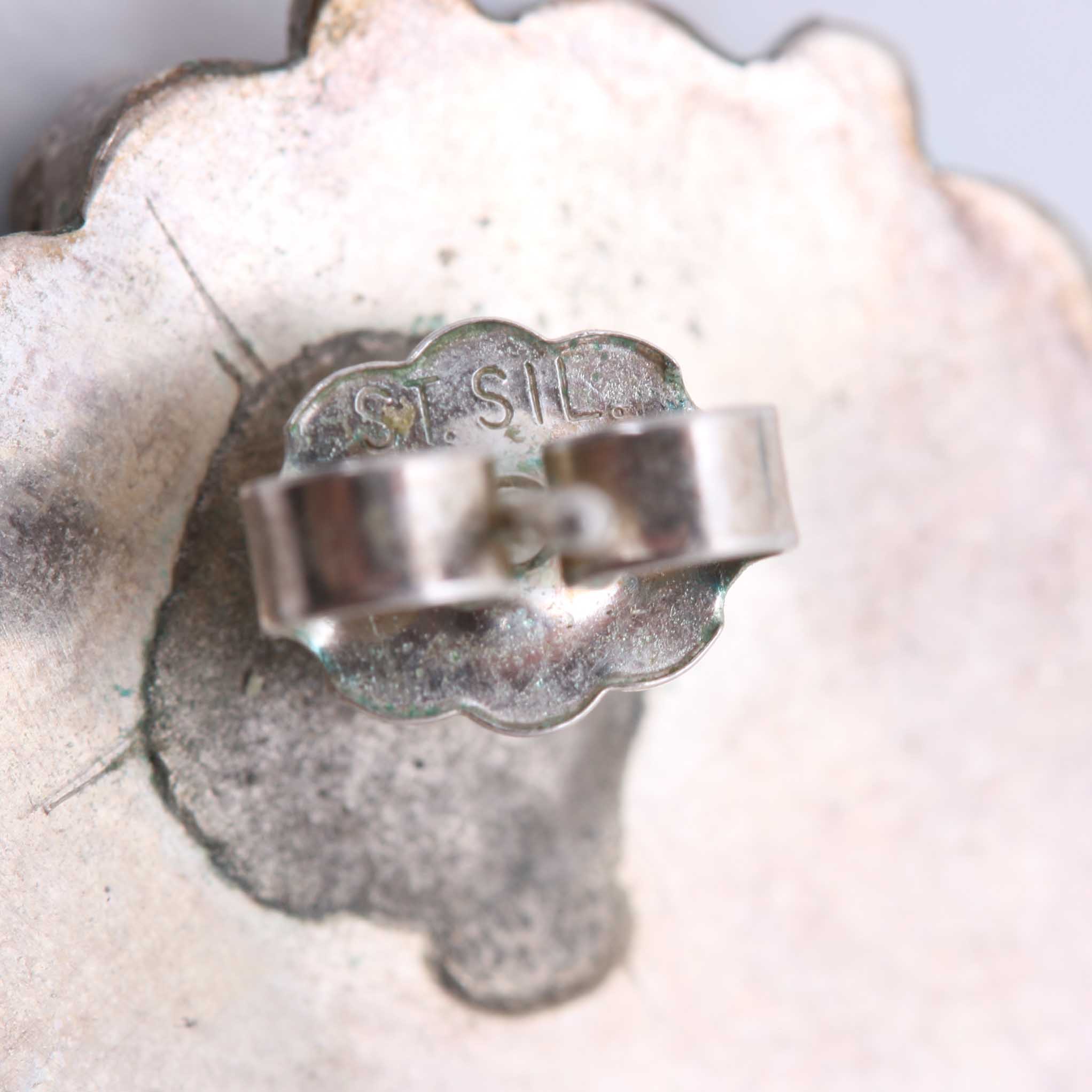 Sterling and Turquoise Squash Blossom Necklace and Earrings