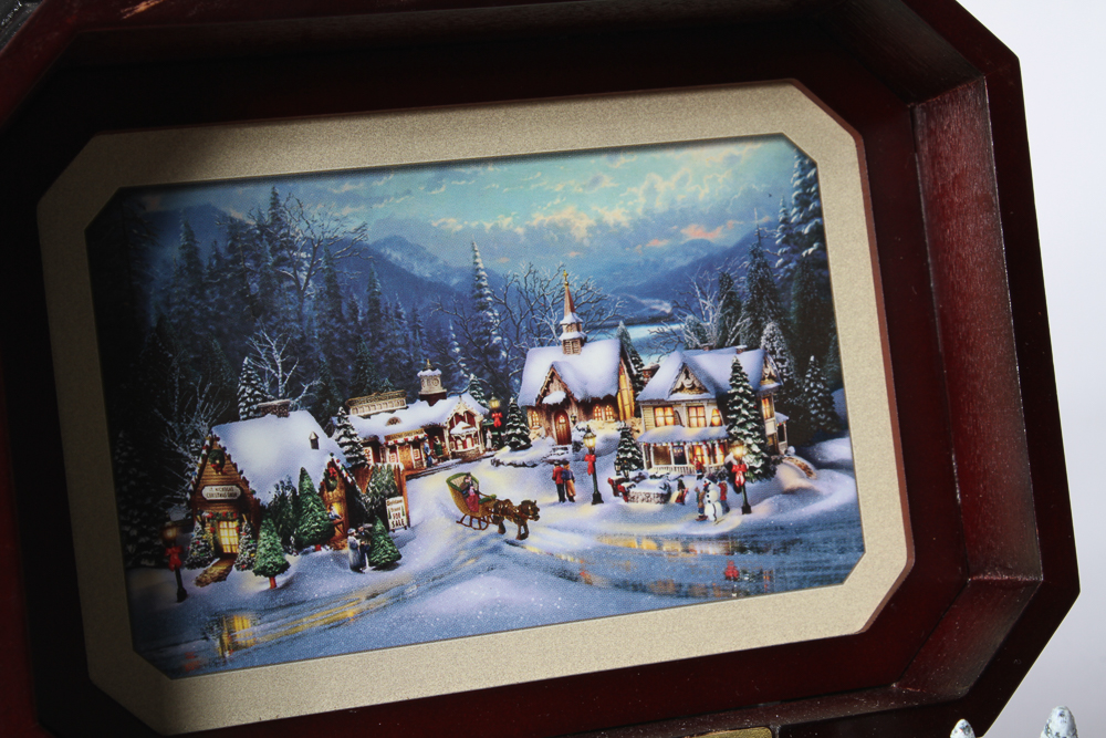 Thomas Kinkade's Holiday Gathering Winter Scene Music Box