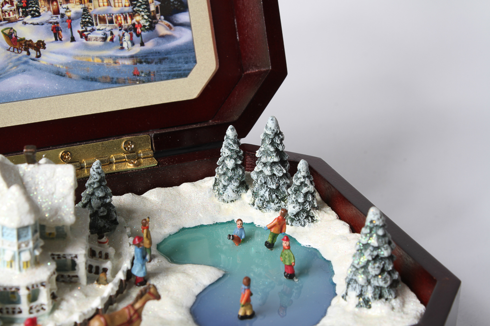 Thomas Kinkade's Holiday Gathering Winter Scene Music Box