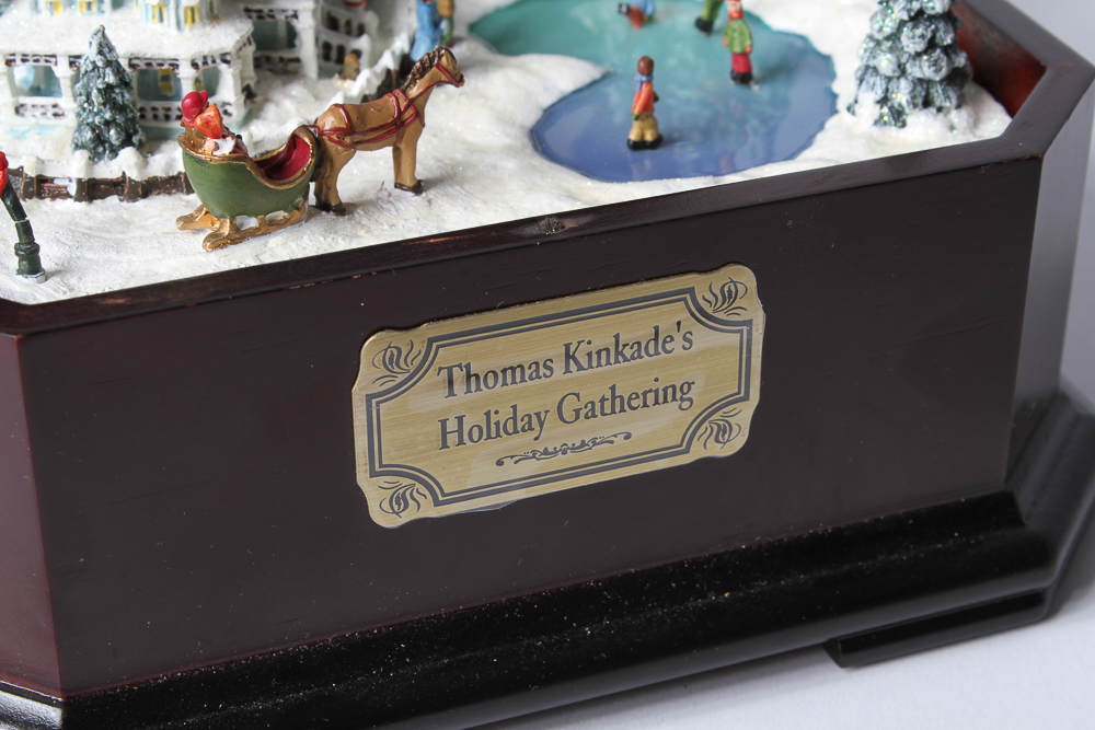 Thomas Kinkade's Holiday Gathering Winter Scene Music Box