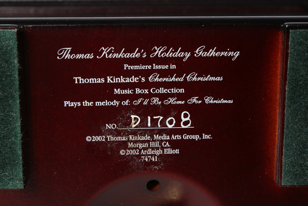 Thomas Kinkade's Holiday Gathering Winter Scene Music Box