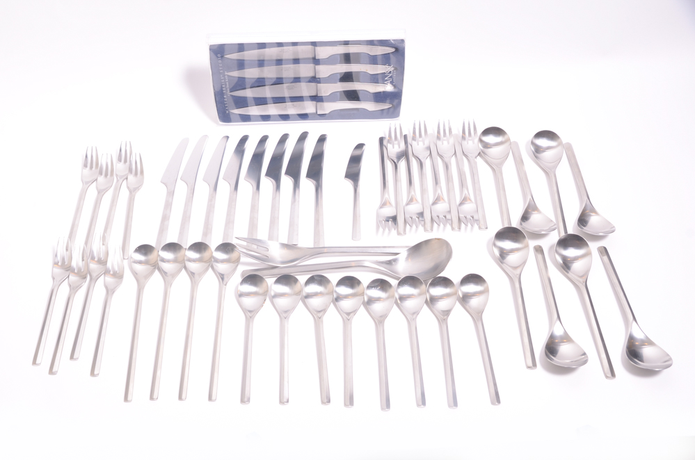 Dansk Parallel Diamond Flatware for Eight Place Settings