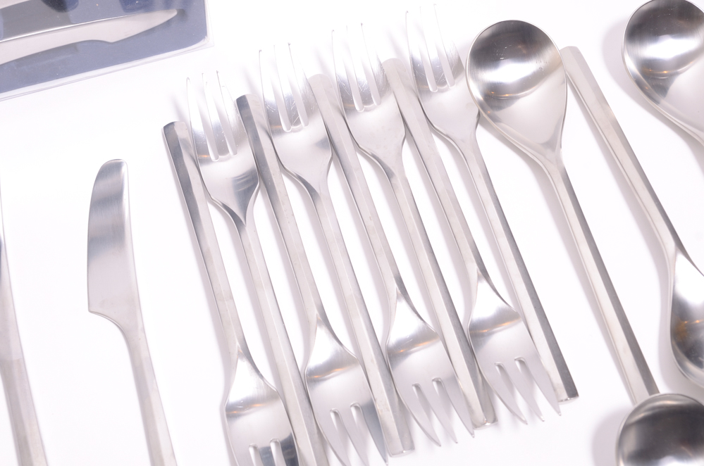 Dansk Parallel Diamond Flatware for Eight Place Settings
