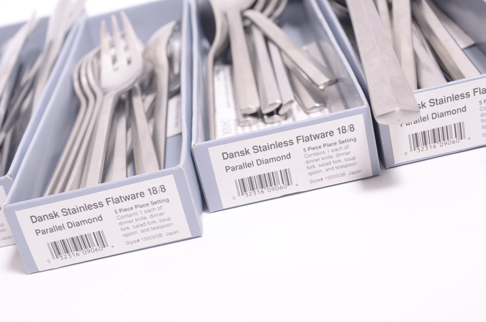 Dansk Parallel Diamond Flatware for Eight Place Settings