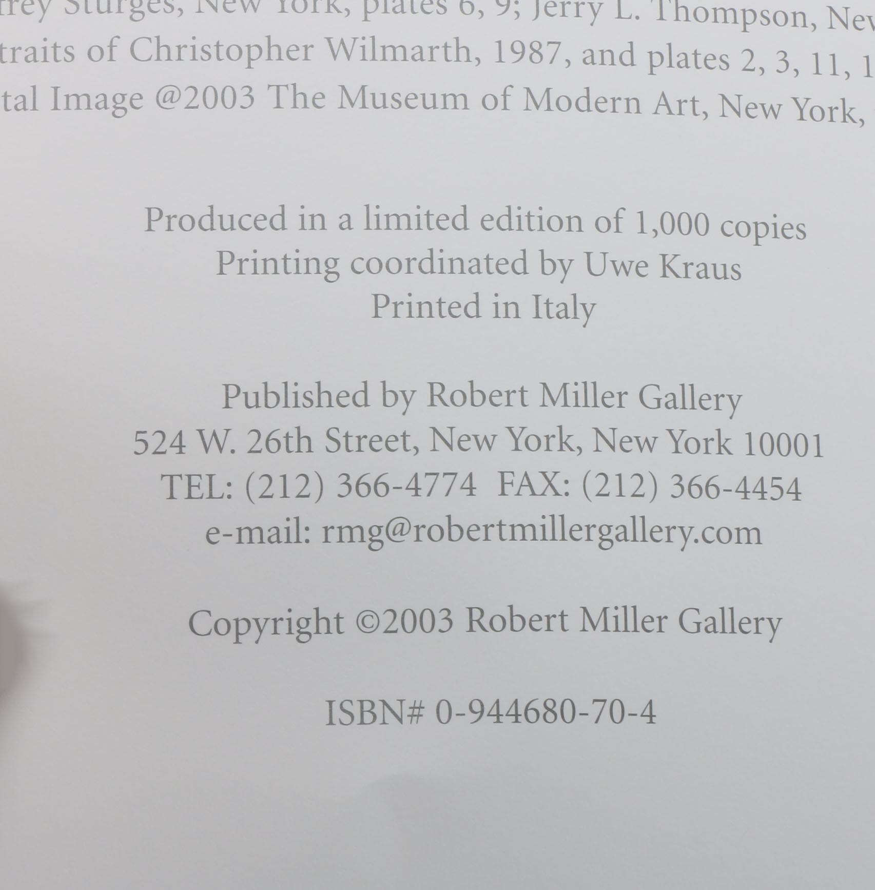 Three Chris Wilmarth Art Books