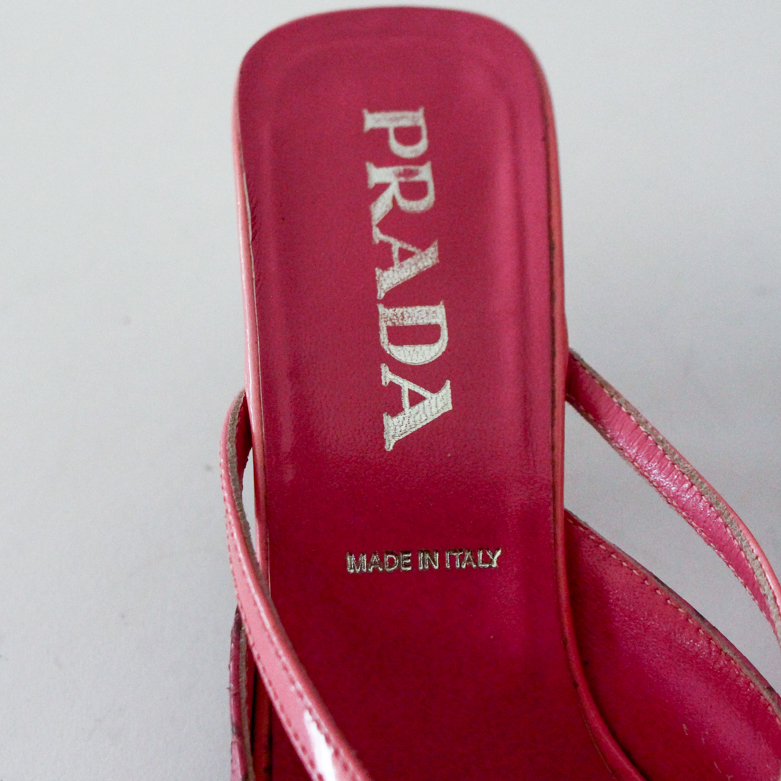 Prada Pink Snakeskin Leather Kitten Heels