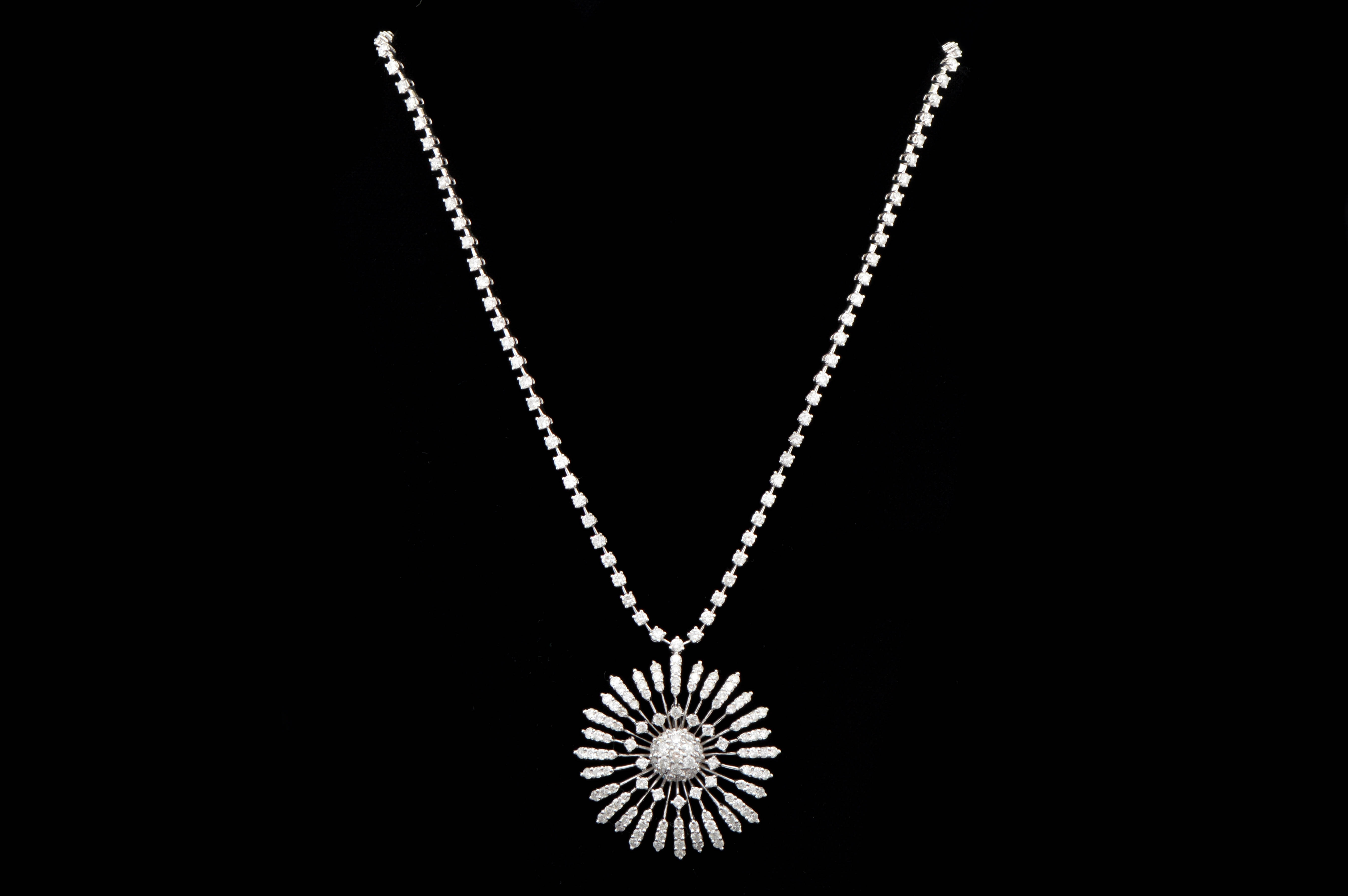 12.0 CTW Diamond and 18K White Gold Necklace