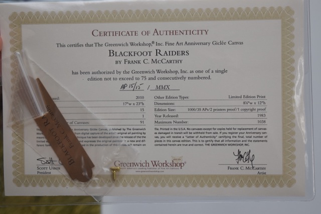 "Blackfoot Raiders" Artist's Proof Giclee on Canvas After Frank C. McCarthy