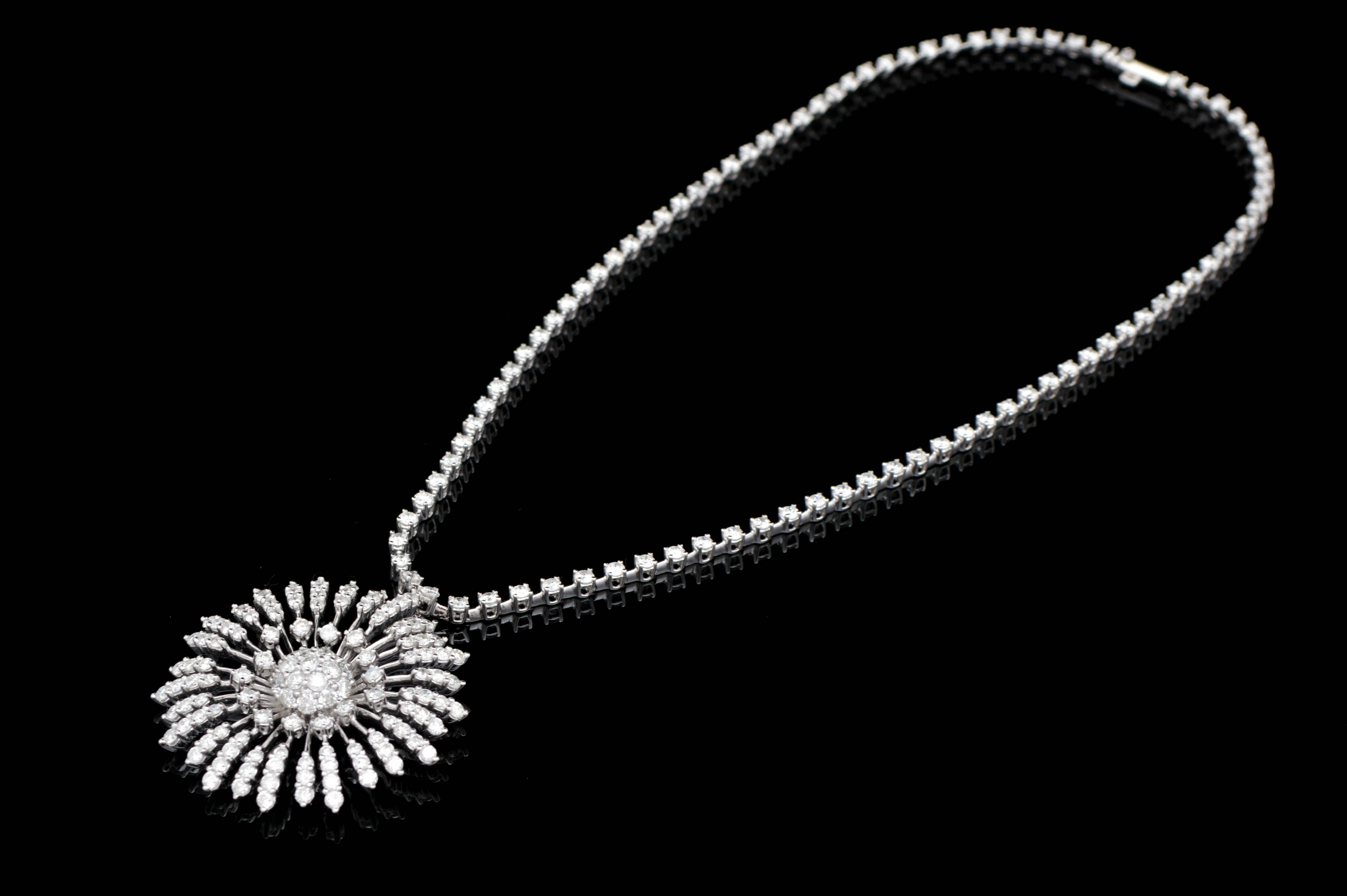 12.0 CTW Diamond and 18K White Gold Necklace