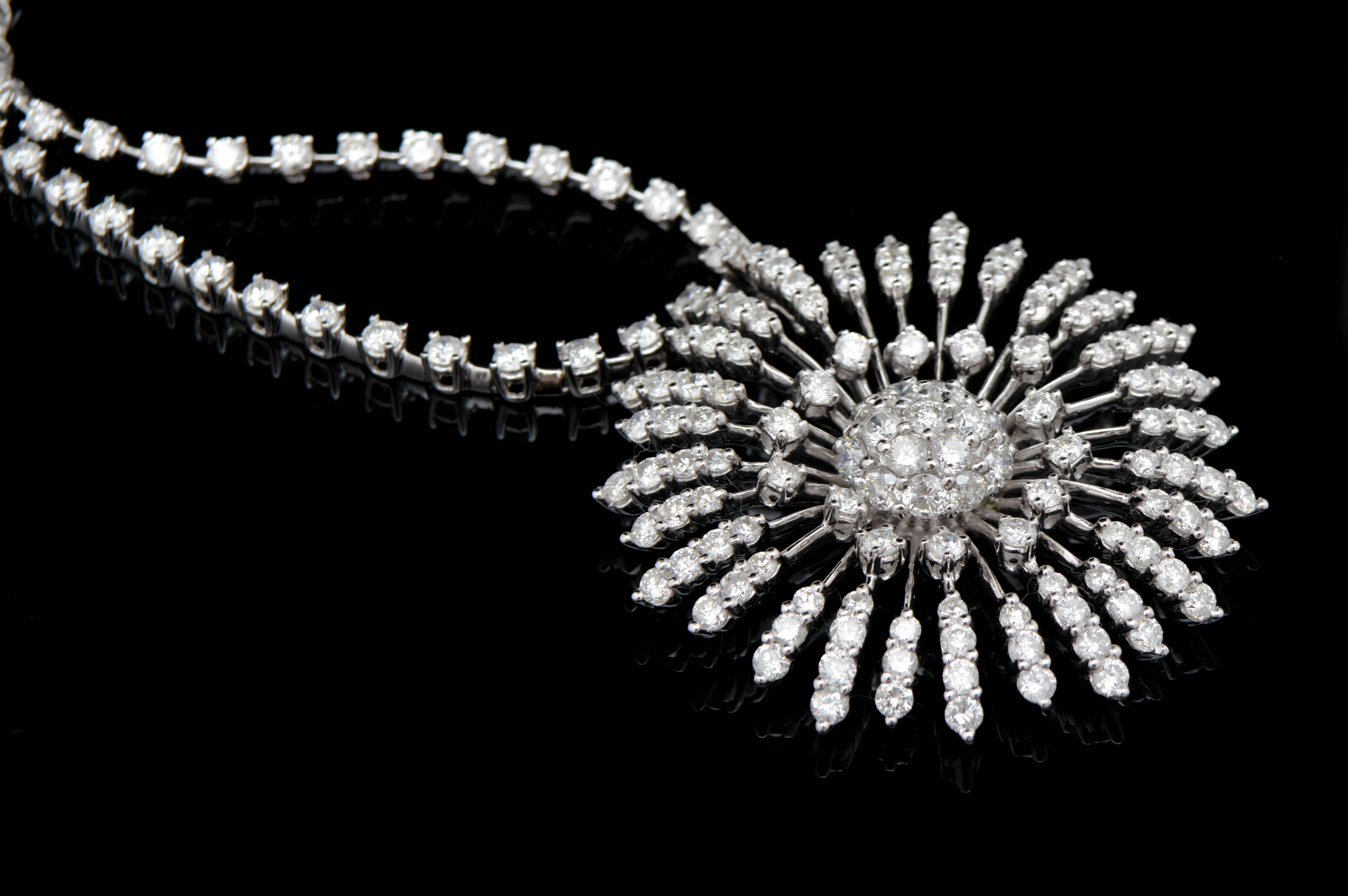 12.0 CTW Diamond and 18K White Gold Necklace