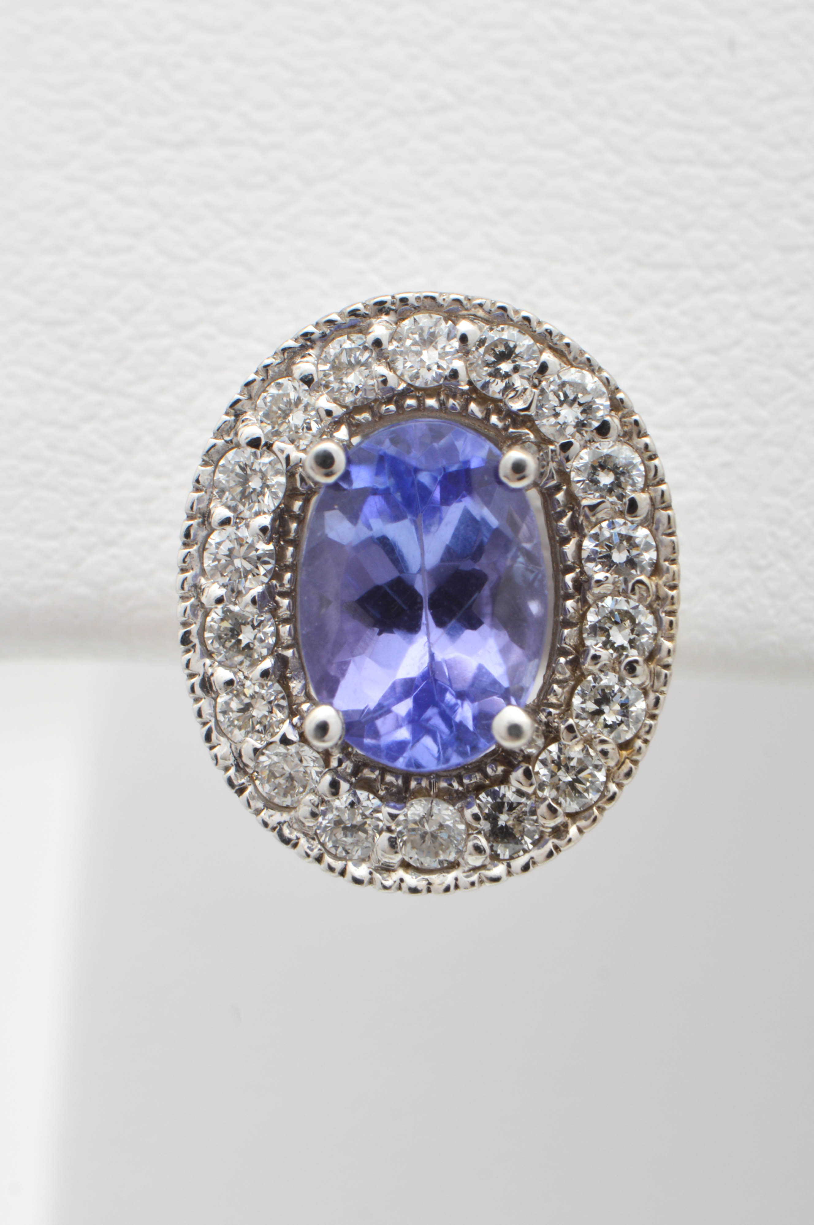 2.00 CTW Tanzanite, Diamond and 14K White Gold Drop Earrings