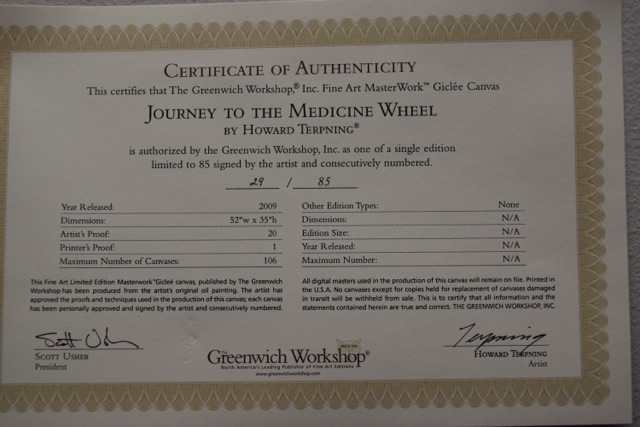 "Journey to the Medicine Wheel" Signed Limited Edition Giclee on Canvas After Howard Terpning