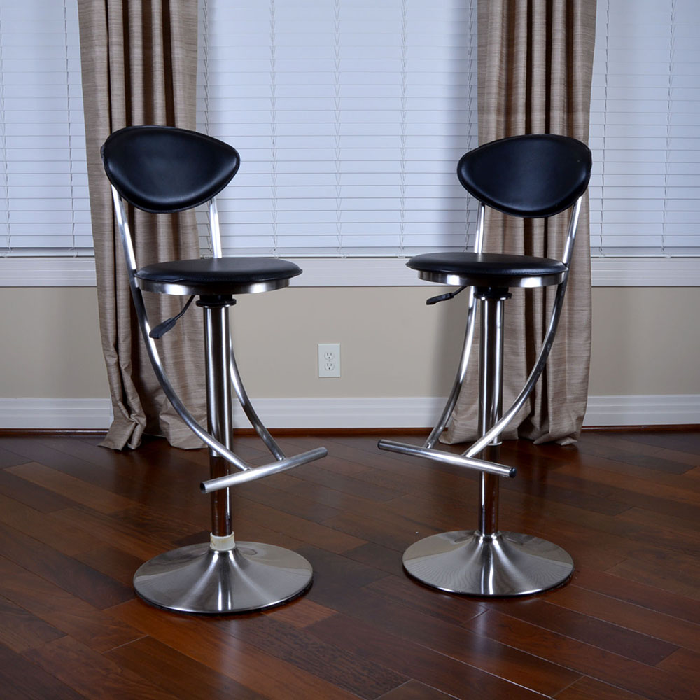 Pair of Height Adjustable Bar Chairs