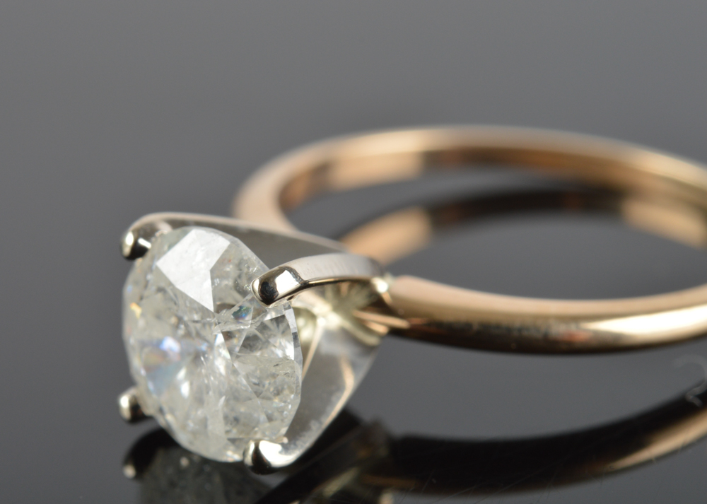 14K Solid Yellow Gold 1.50 CT Diamond Engagement Ring