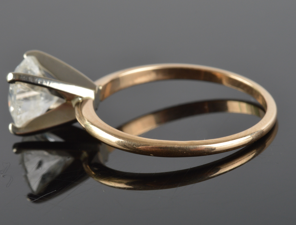 14K Solid Yellow Gold 1.50 CT Diamond Engagement Ring