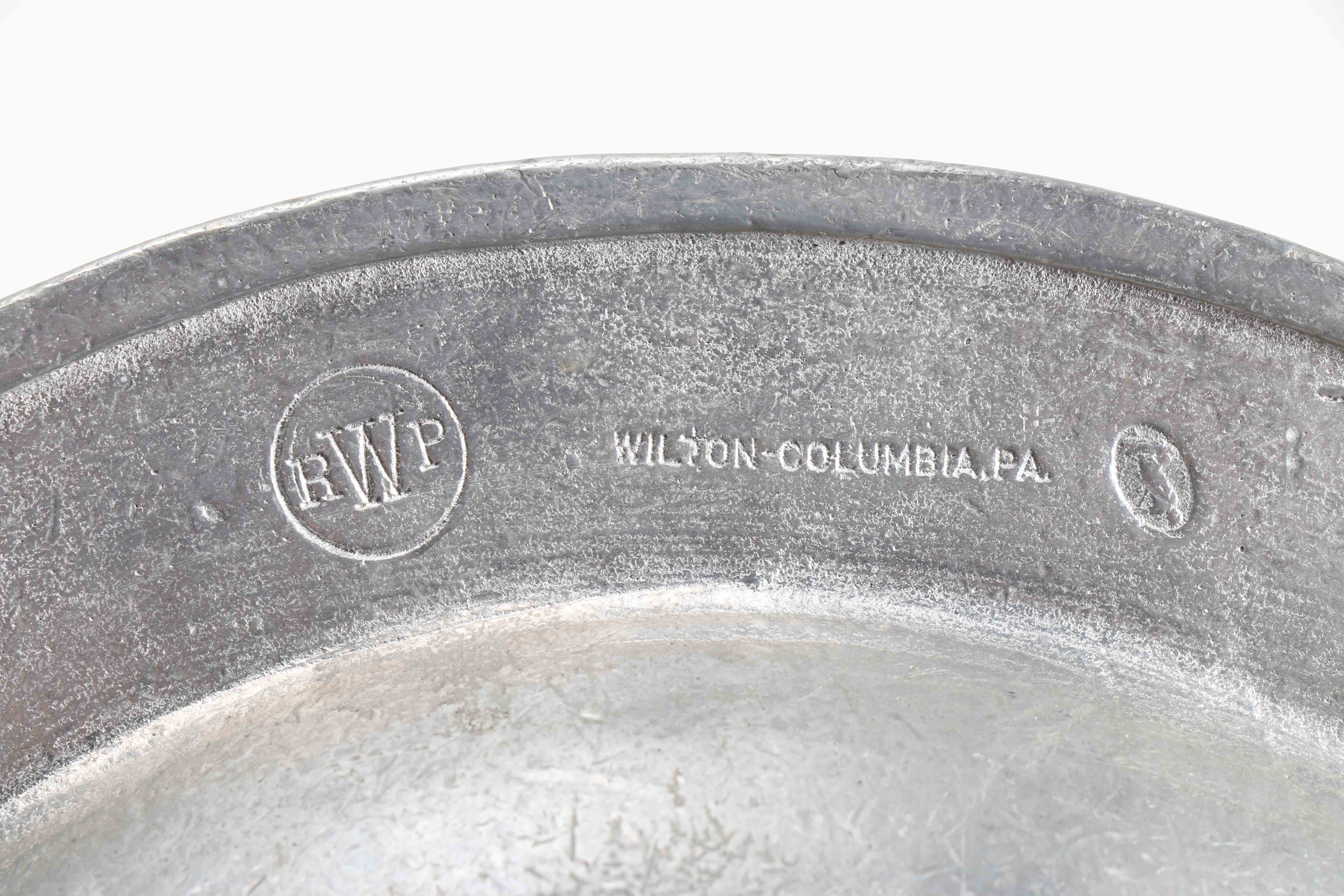 Vintage Pair of Souvenir Pewter Plates