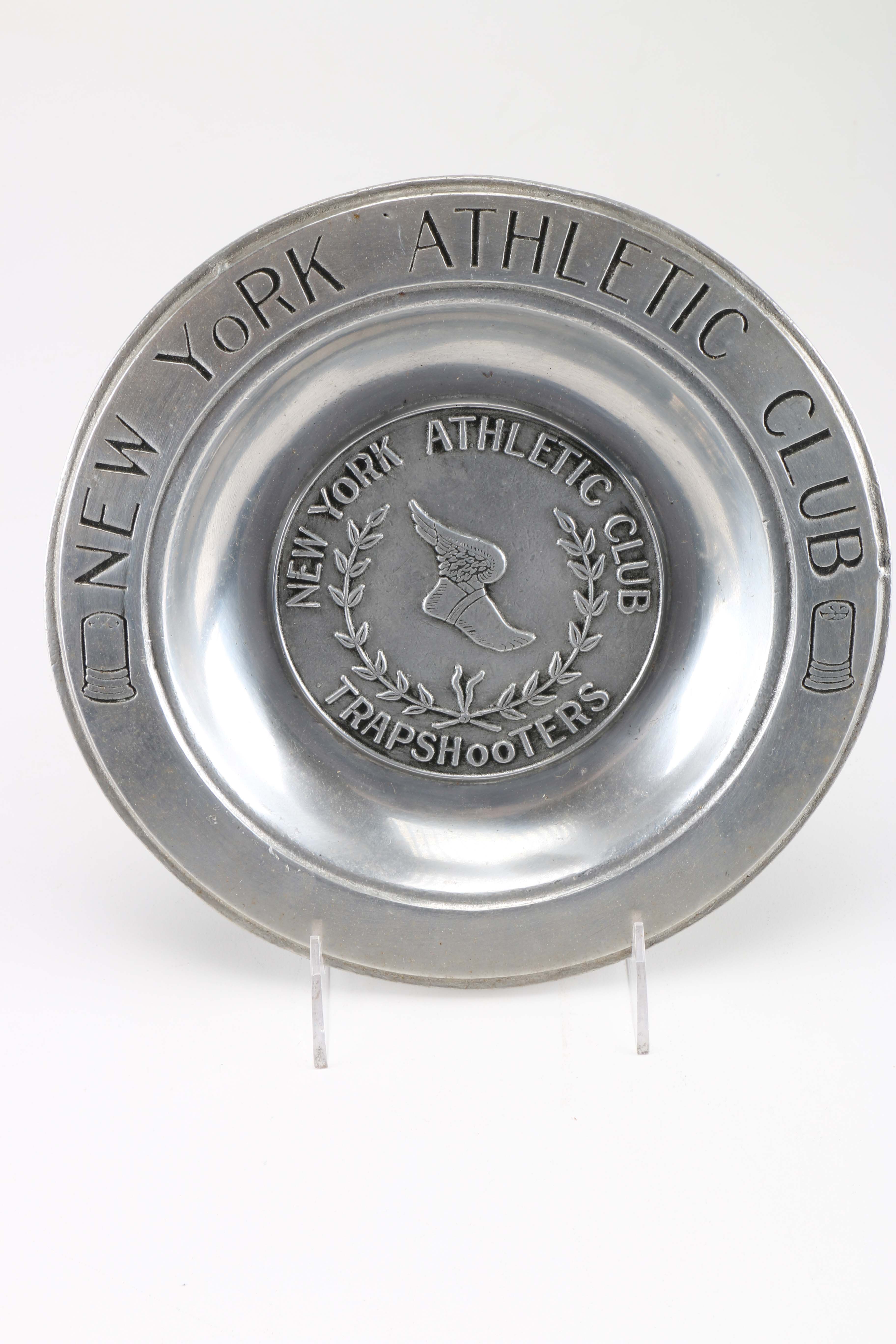 Vintage Pair of Souvenir Pewter Plates