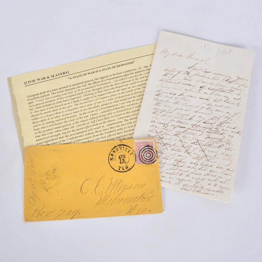 Civil War Handwritten Letter
