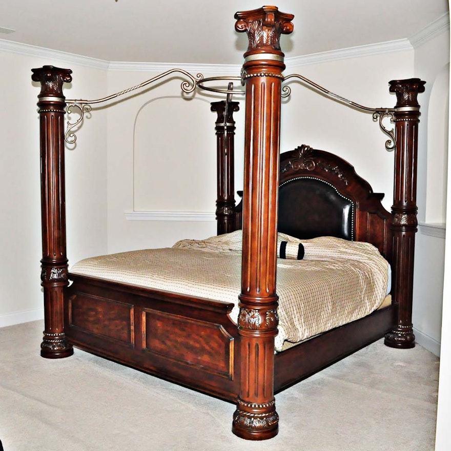 King Sized Michael Amini Canopy Bed